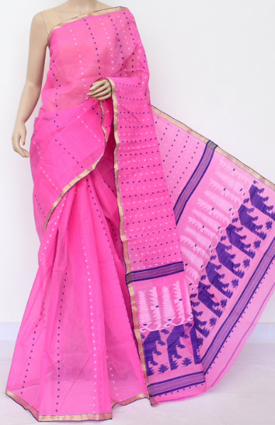 Tant Cotton Saree Pink